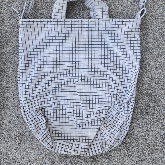 LOT BAGGU Denim Duck Bag and White Checkered Grocery Tote Shoulder Bag Purse - Picture 9 of 16